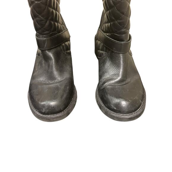 Matisse Homestead Black Leather Quilted Biker Moto Boots Womens 10 - Picture 3 of 8